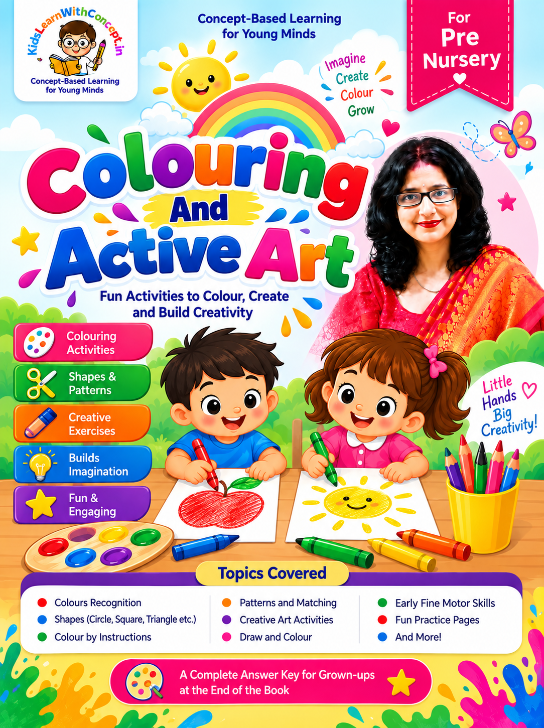 Colouring And Active Art — printable e-book cover