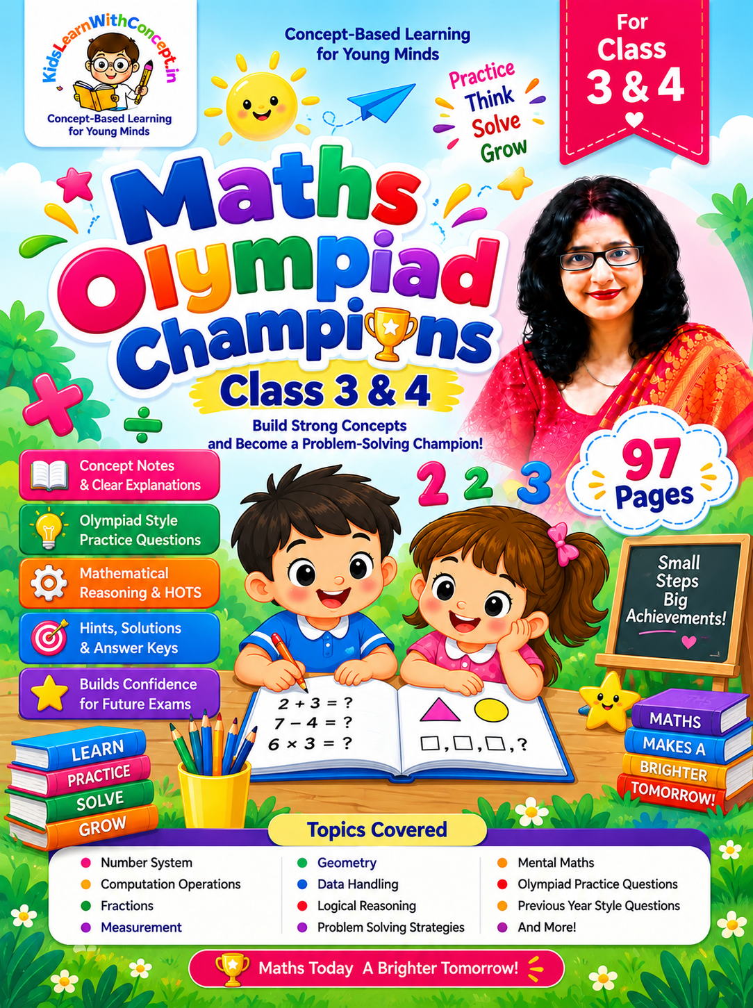 Maths Olympiad Champions Class 3 and 4 — concept notes, olympiad practice, hints and solutions