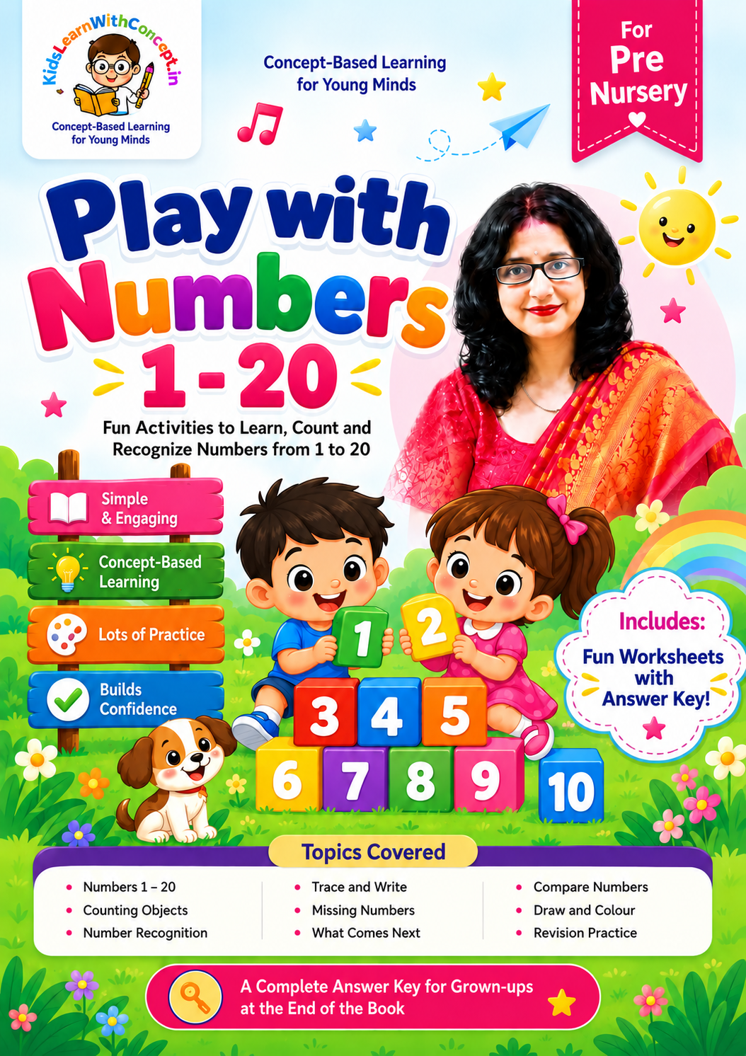 Play with Numbers 1-20 — printable e-book cover